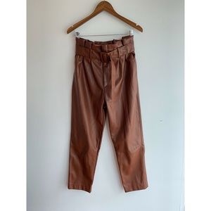 NWT H&M Faux Leather Pants Brown US 8